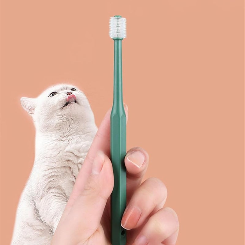 White Hexagon 360 Degree Dog Toothbrush Kit For Pet Teeth Health And Grooming - Image 4