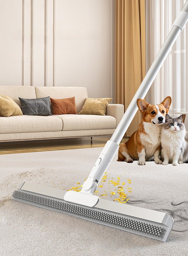Brooms For Sweeping Indoor, Household Cleaning,Pet Hair Supplies With Long Handle, Bathroom Silicone Wiper, For Paper Scraps, Oil Stains, Garbage, Hair, Dust  - Image 1
