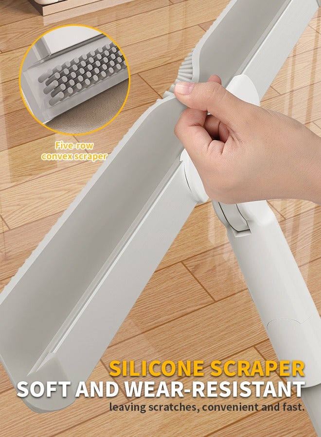Brooms For Sweeping Indoor, Household Cleaning,Pet Hair Supplies With Long Handle, Bathroom Silicone Wiper, For Paper Scraps, Oil Stains, Garbage, Hair, Dust  - Image 5