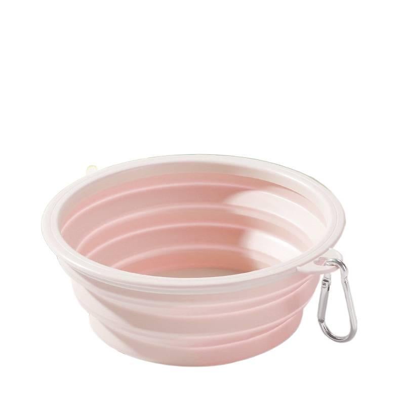 Collapsible Silicone 650 ml Pet Bowl Portable for dogs cats Travel walks and outdoor feeding with Design and Flexible Design in Pink Indoor Use - Image 1