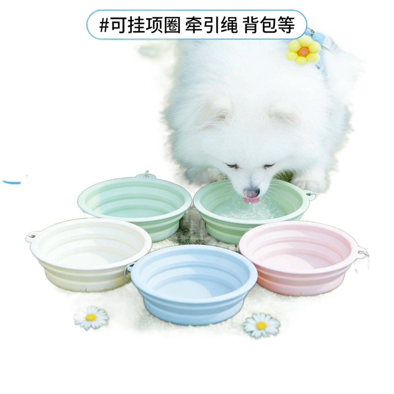 Collapsible Silicone 650 ml Pet Bowl Portable for dogs cats Travel walks and outdoor feeding with Design and Flexible Design in Pink Indoor Use - Image 2