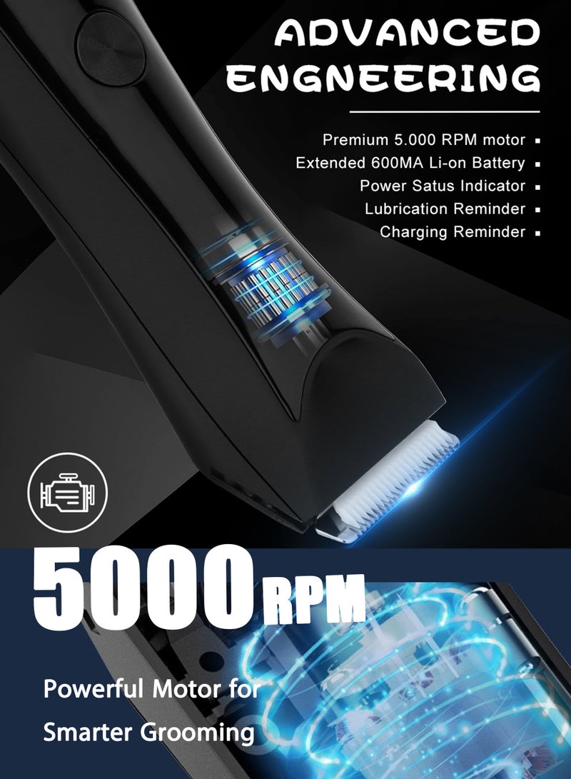 هينا مكينه حلاقه رجالي, ماكينة حلاقة كهربائية للجسم مع رأس مزدوج, ماكينة حلاقة آمنة قابلة لإعادة الشحن ومقاومة للماء للاستخدام الرطب/الجاف، شاشة LED - Image 5