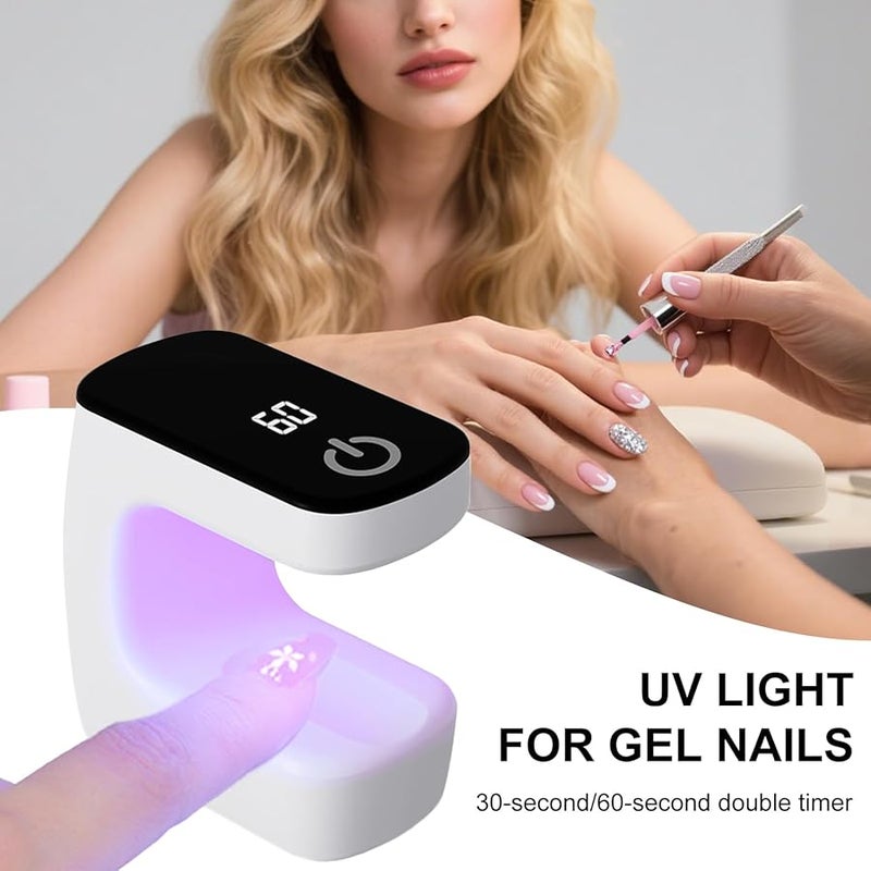 White UV LED Nail Lamp Portable Fast Curing Gel Dryer For Salon Home Travel - Image 3