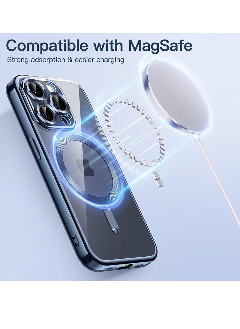 ELTRAZONE Electroplated Case for iPhone 15 Pro Max 6.7-Inch, Camera Lens Full Protection, Compatible with MagSafe Wireless Charging, Shockproof Soft TPU Phone Cover (Blue) - Image 2