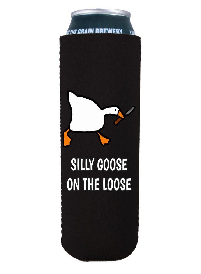 Coolie Junction Silly Goose On The Loose 16 oz. Can Coolie (Black) - Image 1