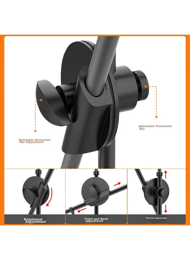 Nintaus Hy-103 Microphone Stand, Floor-standing Steel Tube, Telescopic Tripod, Recording Stage Stand, Equipment With Microphone Clamp, High-end Version - Image 3