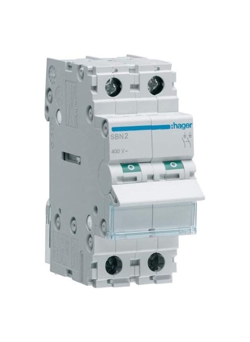 Hager HAGER 63A 2 POLE ISOLATOR SBN264N 