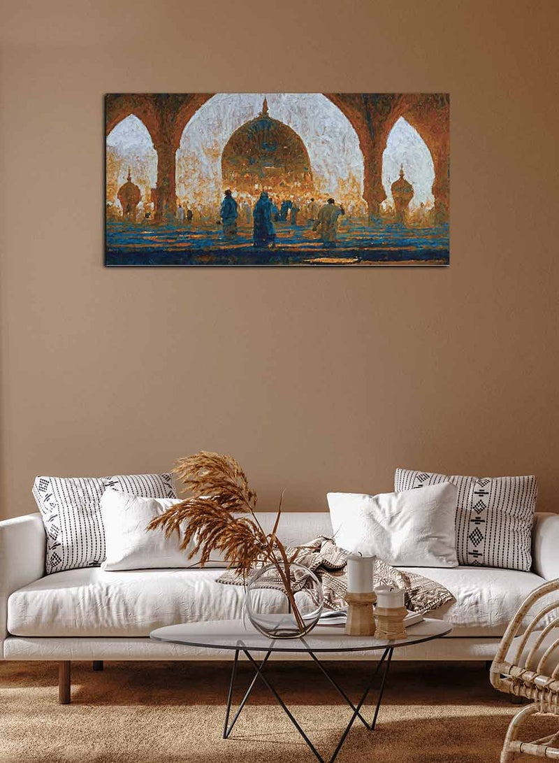 لوحة كانفاس على إطار خشبي، تصميم فن إسلامى مسجد، للمنزل، غرفة المعيشة، المكتب، الديكور - Image 3