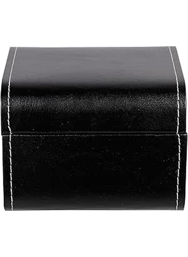 Single Slot Flip Top Travel Watch Box Jewelry Case Portable Display Organizer Black - Image 1