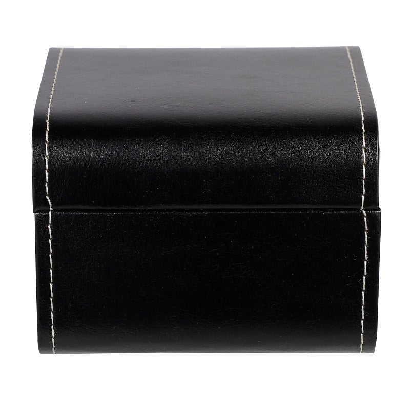 Single Slot Flip Top Travel Watch Box Jewelry Case Portable Display Organizer Black - Image 2