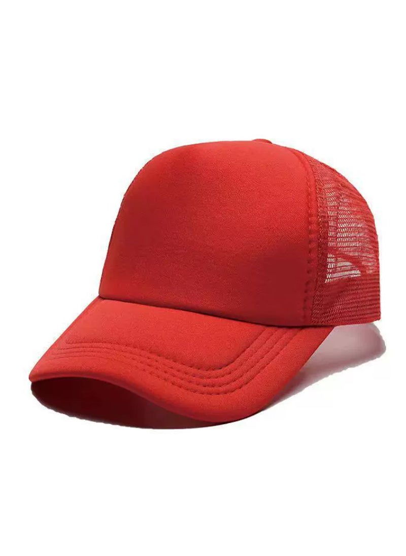 Generic Custom Logo Mesh Cap Breathable Sunshade Red 