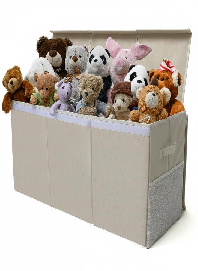SoftOwl Extra Large Toy Storage Organizer with Lid - Sturdy, Collapsible Toy Chest Storage Box Design - Toys Bin with Dividers for Kids, Nursery, Bedroom, Playroom 37"x16"x14" - Image 1