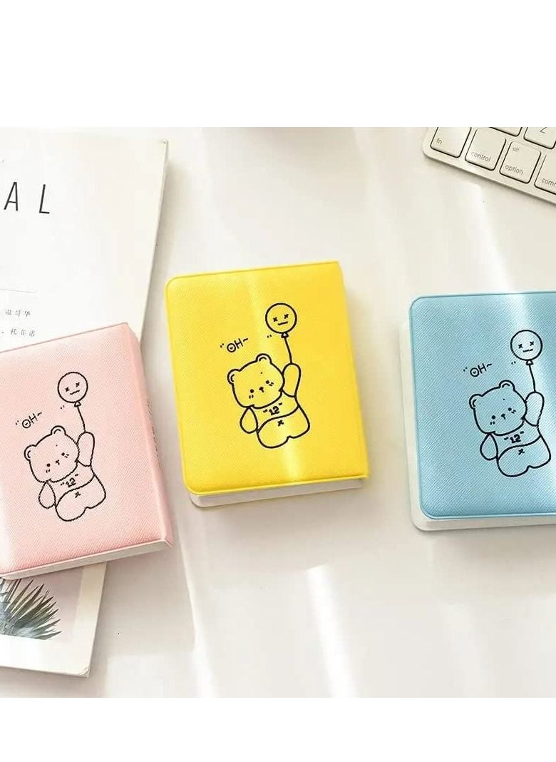 Excefore 3 Inch Mini Photo Album Kpop Photocard Binder, Bear Hollow Holder Book, Business Card Book Holder, Sleeves 36 Pockets(Blue)  - Image 5