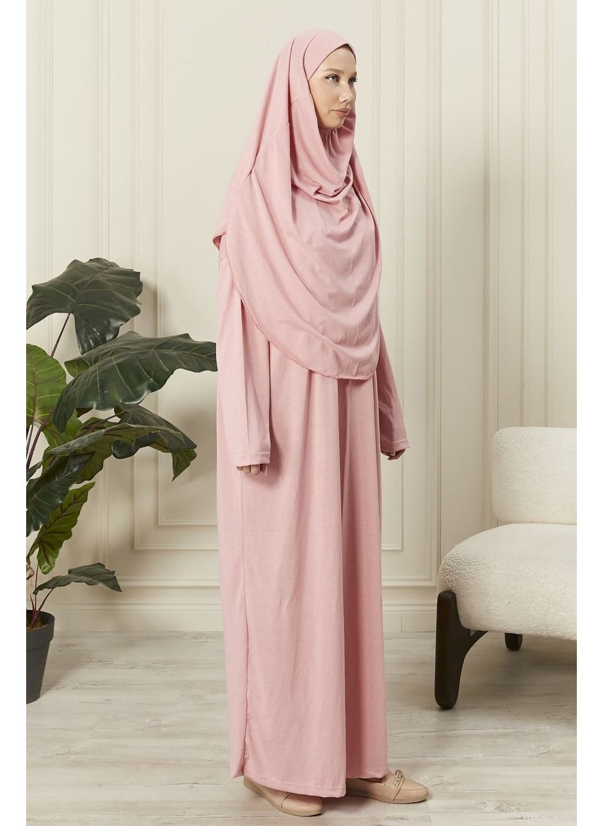 Seva 100% Cotton Prayer Dress with Headscarf Dusty Rose  - Image 3