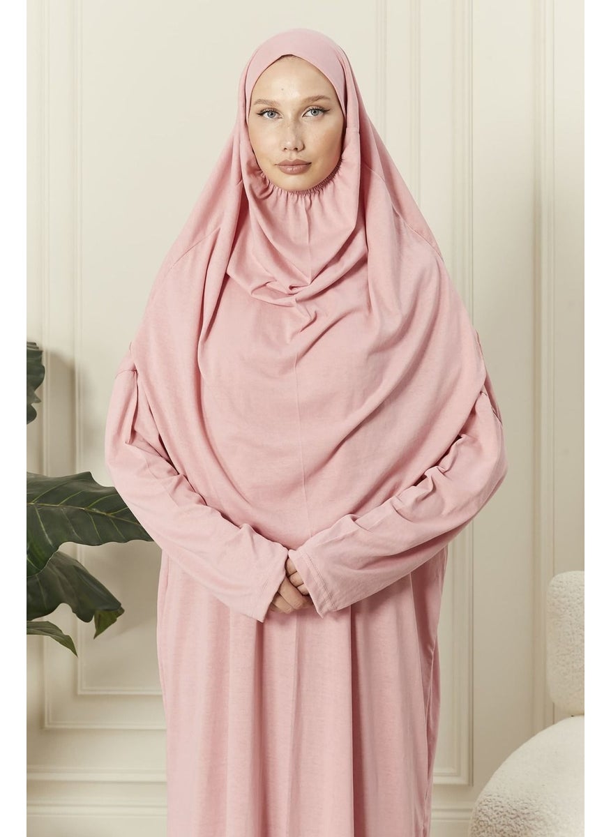 Seva 100% Cotton Prayer Dress with Headscarf Dusty Rose  - Image 1