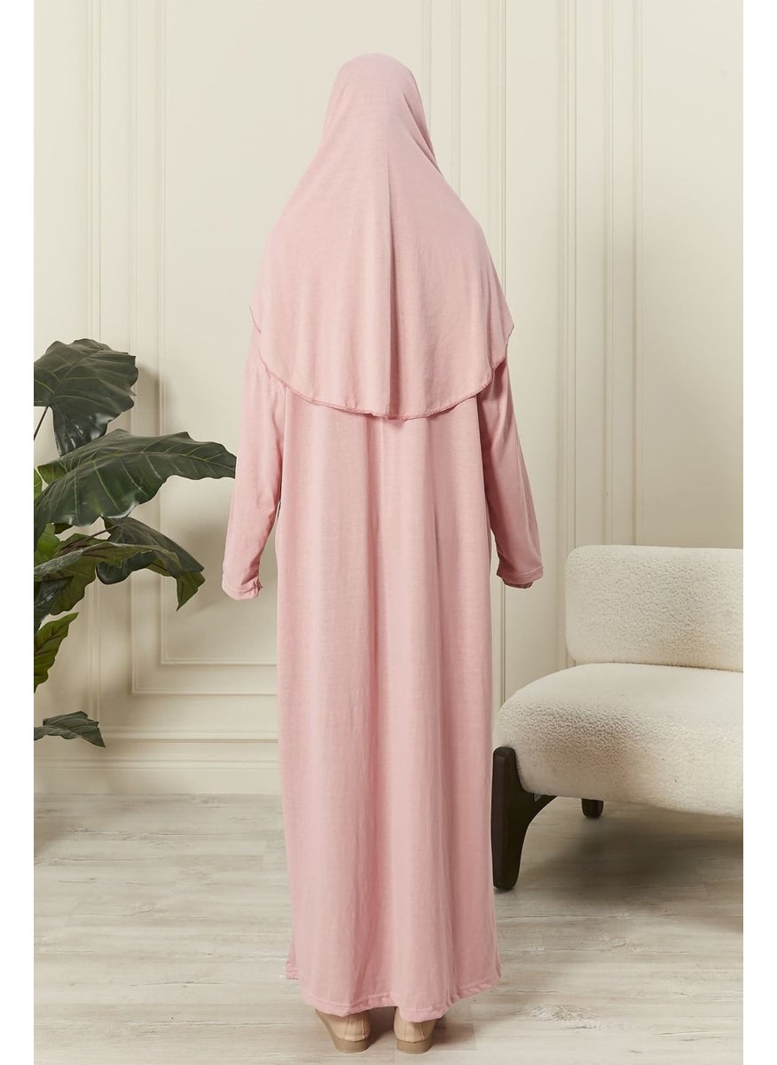 Seva 100% Cotton Prayer Dress with Headscarf Dusty Rose  - Image 5