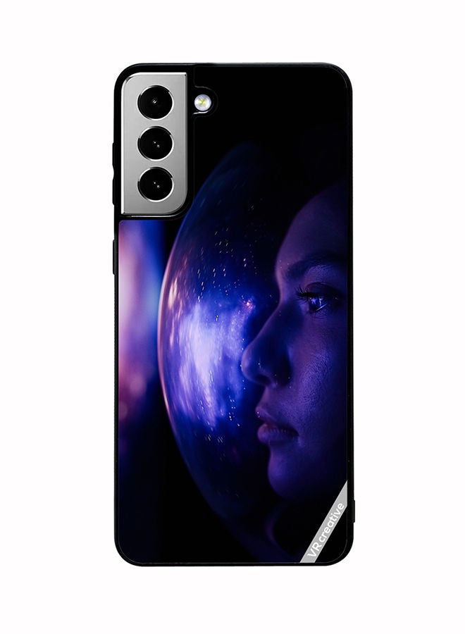 VR CREATIVE Protective Case Cover For Samsung Galaxy S21 FE 5G Woman Astronaut In Space On Planet Orbit Design Multicolour - Image 1
