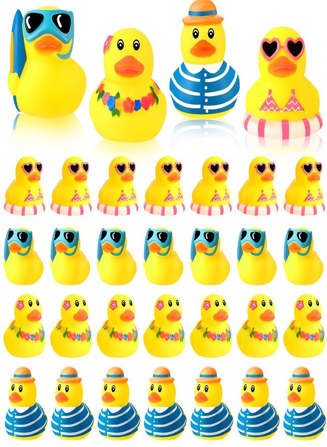 Honoson Summer Beach Rubber Duckies Bulk Mini Rubber Duck Bath Toys Float Bathtub Ducky Cute Squeaky Ducky for Classroom Carnival Summer Birthday Baby Shower Party Favor(Yellow Series,72 Pcs) - Image 1
