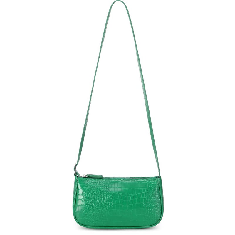 WSRYDJDL Small Purse for Women, Adjustable Shoulder Bags Crocodile Pattern Clutch Purse with Zipper Closure Retro (Green) - Image 4