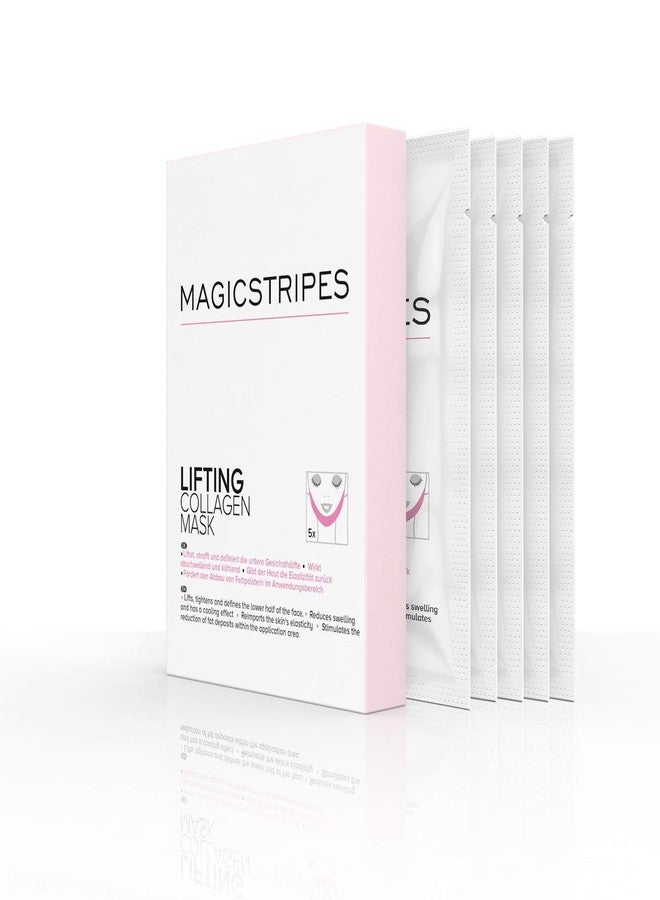 MAGICSTRIPES Lifting Collagen Mask - V Line Mask, Double Chin Reducer Lifting Face Mask, V Shape Slimming Facial Mask (BOX - 5 Masks) - Image 1