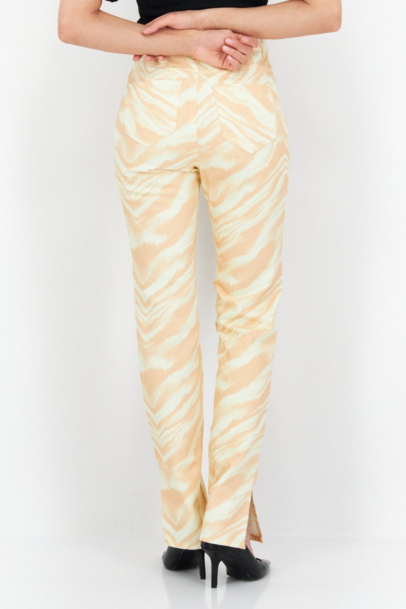 Asos Design Women High Waist Straight Leg Abstract Print Jeans, Multicolor - Image 4