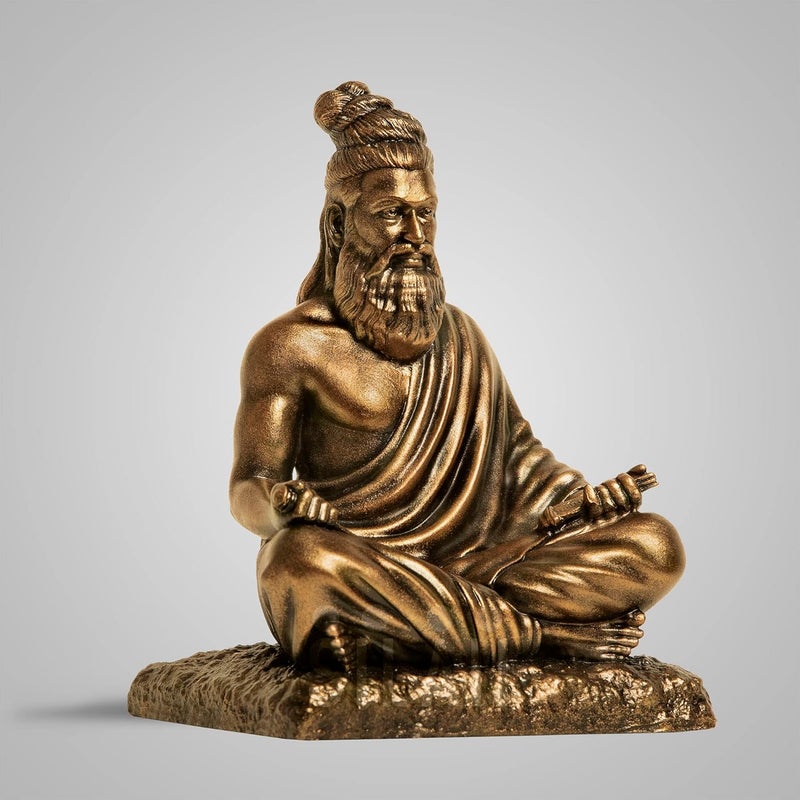 SILAII Thiruvalluvar Sculpture 5 Inch Antique Bronze Colour - Image 3
