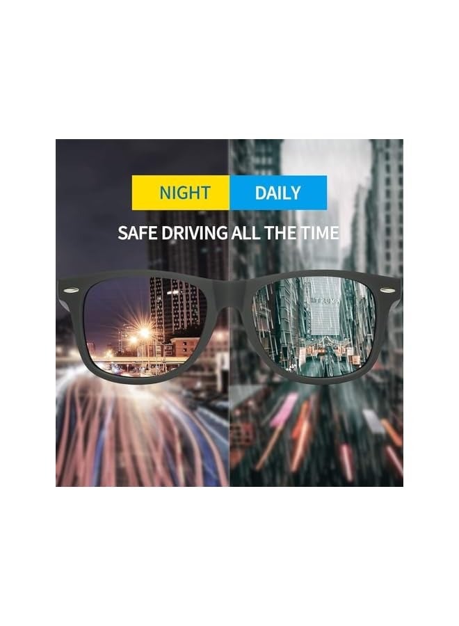 بروماس نظارات شمسية مستقطبة للرجال، نظارات شمسية مربعة أنيقة للنساء، ظلال كلاسيكية للنساء، قيادة الصيد في الهواء الطلق حماية 100% من الأشعة فوق البنفسجية 400 (زوجان) - Image 3