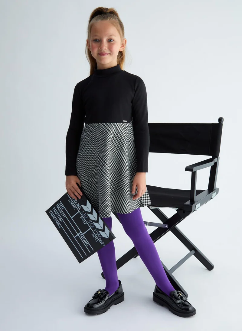 ليو جو Houndstooth Panel Dress