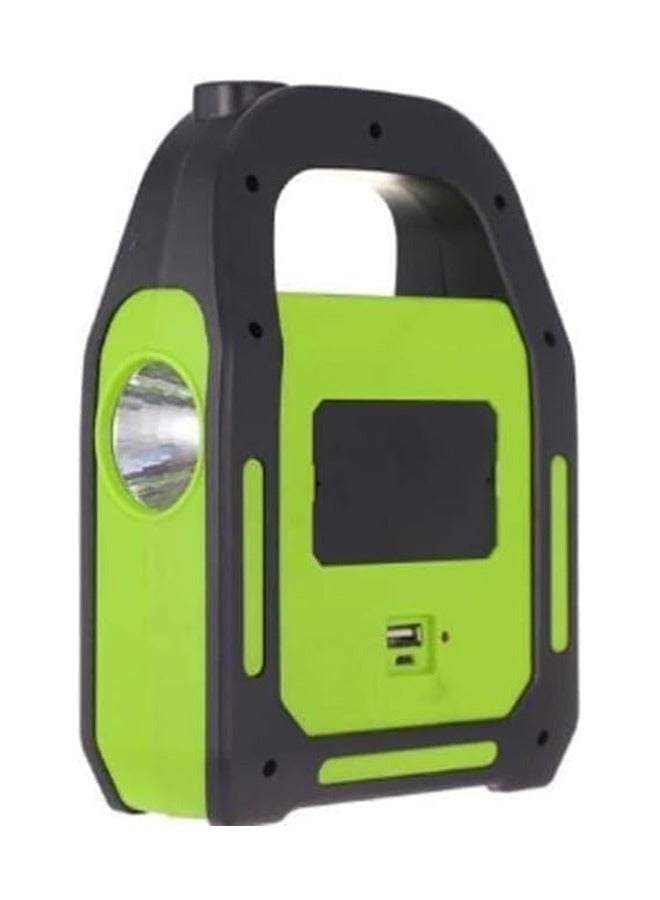 Emergency Handheld Solar and Electric Rechargeable Flashlight - Black - Image 2