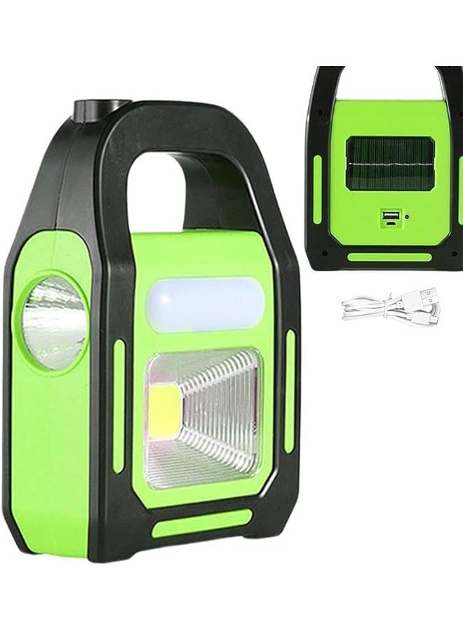 Emergency Handheld Solar and Electric Rechargeable Flashlight - Black - Image 4