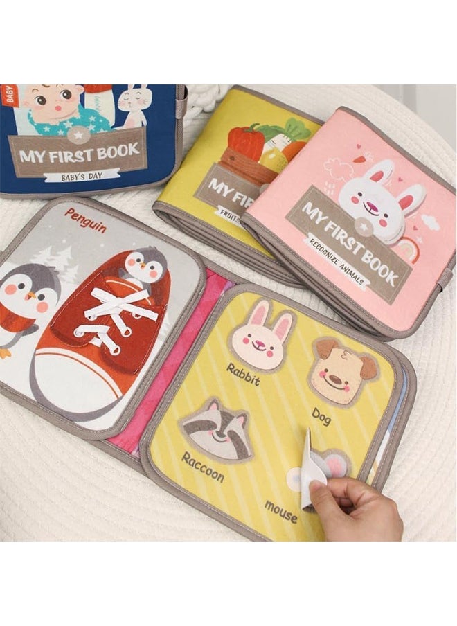 Peachjoy Busy Book for Toddlers, Soft Cloth Books, Baby Books, Quiet Book Montessori Toy, Early Learning Developmental Plush Soft Activity Book, Interactive Books for Toddlers Infants, Sensory Busy Books  - Image 5