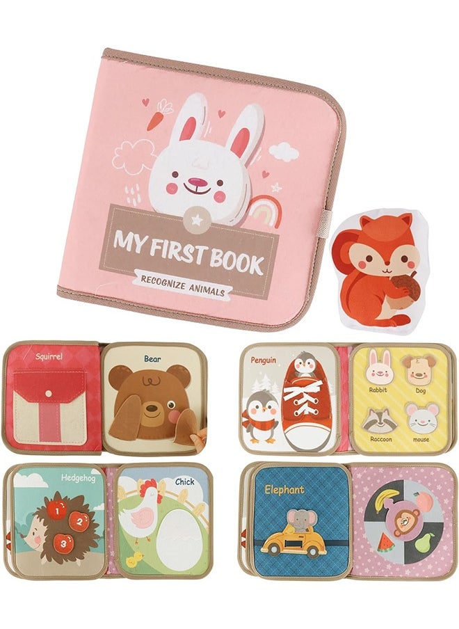 Peachjoy Busy Book for Toddlers, Soft Cloth Books, Baby Books, Quiet Book Montessori Toy, Early Learning Developmental Plush Soft Activity Book, Interactive Books for Toddlers Infants, Sensory Busy Books  - Image 1
