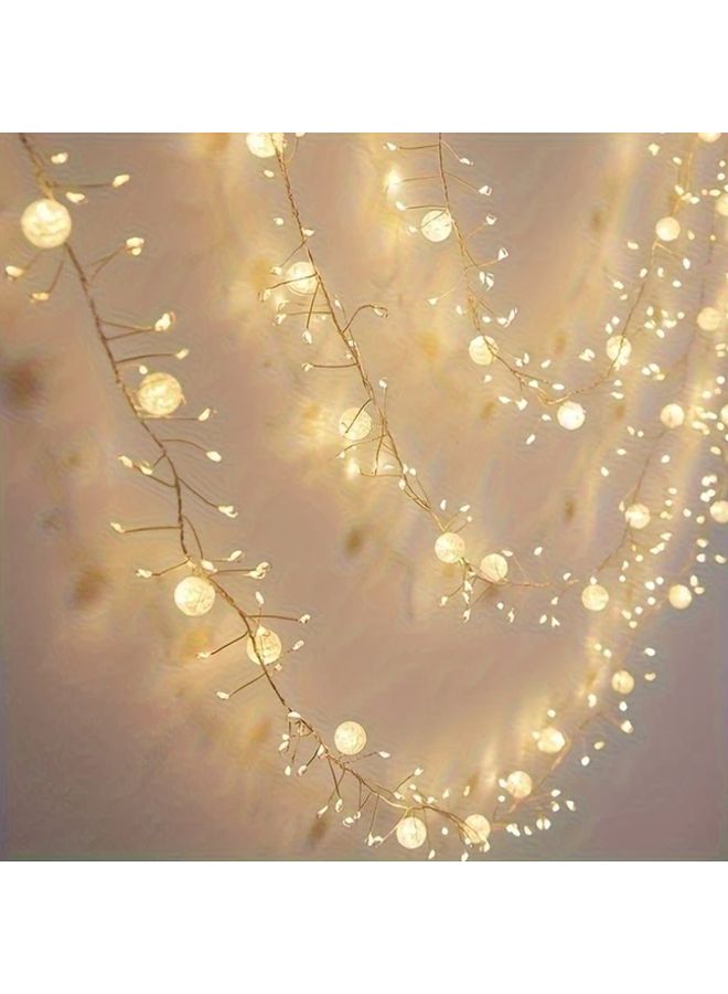 أضواء LED سلسلة كرات الثلج المتشققة باللون الأبيض الدافئ بطول 200 سم لديكور حفلات الزفاف والأماكن الداخلية - Image 1
