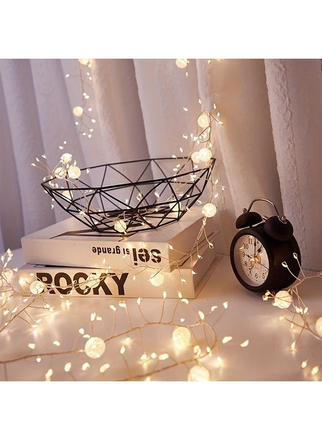 أضواء LED سلسلة كرات الثلج المتشققة باللون الأبيض الدافئ بطول 200 سم لديكور حفلات الزفاف والأماكن الداخلية - Image 4