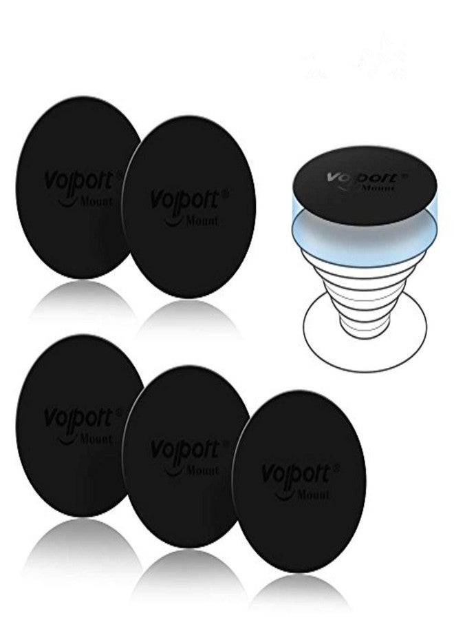volport Mount Metal Plates Replacement 6pcs for Magnetic Phone Magnet Car Mount, 3M Strong MagicPlate Metal Disc Sticker Adhesive Round for Magnet Cell Phone Holder Grip(Pops Stand Not Included) - Image 1