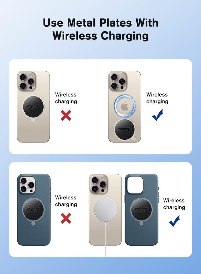 volport Mount Metal Plates Replacement 6pcs for Magnetic Phone Magnet Car Mount, 3M Strong MagicPlate Metal Disc Sticker Adhesive Round for Magnet Cell Phone Holder Grip(Pops Stand Not Included) - Image 2