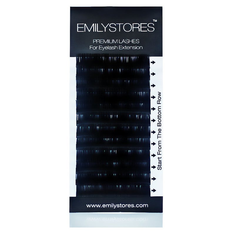 EMILYSTORES تمديدات الرموش بسماكة 0.10 مم، تجعيد J، طول 8 مم، رموش مقلدة من الحرير المنك في صينية واحدة