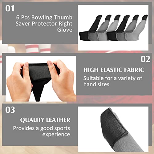 Charniol 6 Pcs Bowling Thumb Saver Protector Compact and Lightweight Thumb Stabilizer Bowling Glove Thumb Sock Right Glove - Image 3