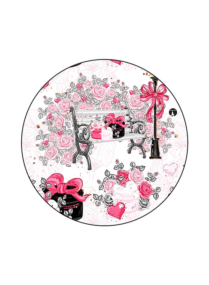 RKN Flowers Printed Round Mouse Pad Multicolour