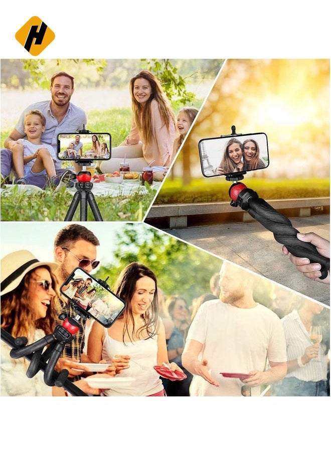 HuHa Flexible Tripod，12 Inch Phone Tripod for iPhone and Android Phone, Action Camera Tripod for GoPro Canon Nikon DSLR  - Image 3