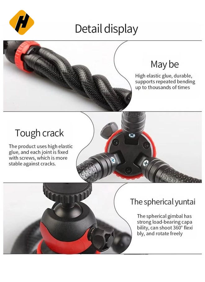 HuHa Flexible Tripod，12 Inch Phone Tripod for iPhone and Android Phone, Action Camera Tripod for GoPro Canon Nikon DSLR  - Image 5