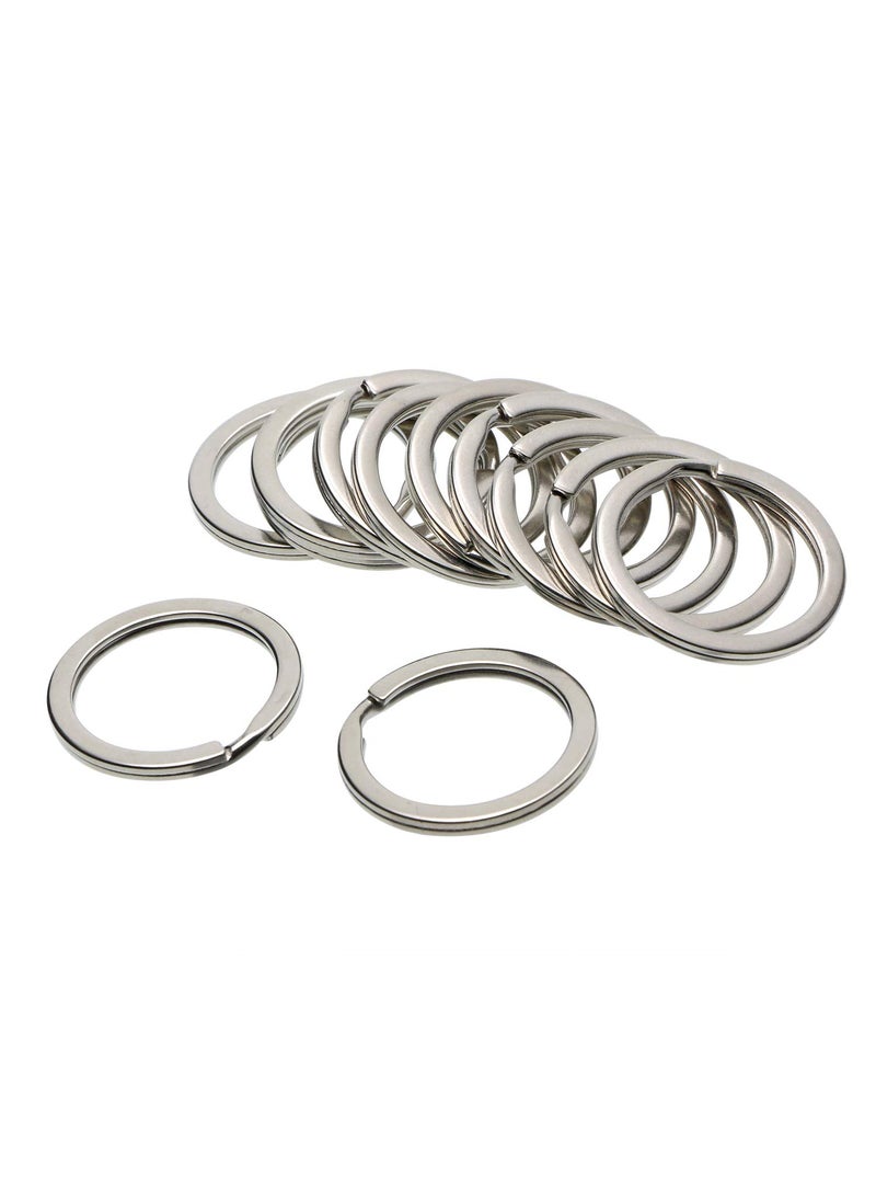 Shapenty - Shapenty 100PCS Silver Metal Key Rings Bulk Flat Split Key Chain Part Connector Keyring Clip Keychain Clasp Holder for DIY Craft Project and Home Car Keys Organization Silver 1 Inch25mm - Image 1