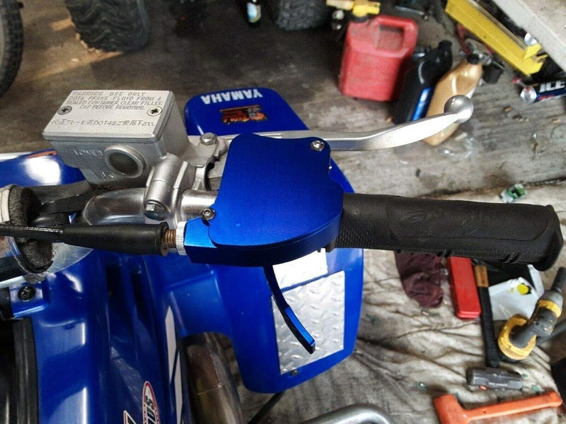 TARAZON Universal Billet CNC 7/8" ATV Throttle Lever Thumb Controller Assembly - Blue - Image 5
