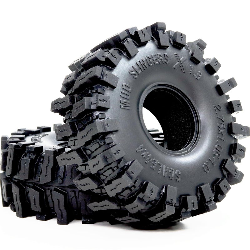 HOBBYSOUL 1.0 Crawler Tires 70mm Tall 1.0'' Mud Slingers X Super Soft Sticky Tyre for RC 1/24 SCX24 1/18 TRX4M Upgrades - Image 4