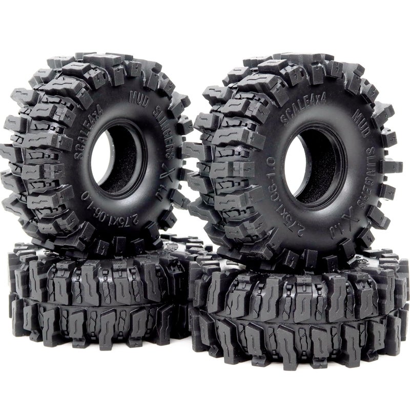 HOBBYSOUL 1.0 Crawler Tires 70mm Tall 1.0'' Mud Slingers X Super Soft Sticky Tyre for RC 1/24 SCX24 1/18 TRX4M Upgrades - Image 1