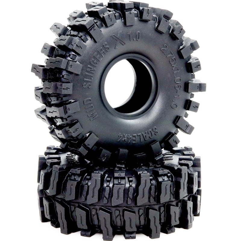 HOBBYSOUL 1.0 Crawler Tires 70mm Tall 1.0'' Mud Slingers X Super Soft Sticky Tyre for RC 1/24 SCX24 1/18 TRX4M Upgrades - Image 3