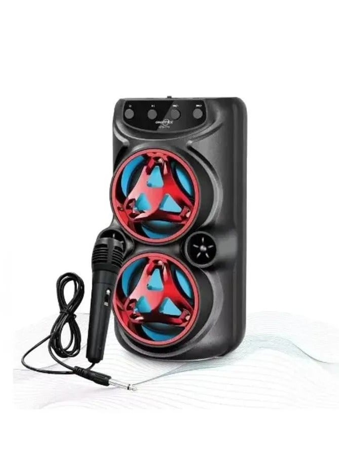 قريت نايس Greatnice GTS-1772: مكبر صوت بلوتوث عالي الطاقة مزود بميكروفون، وتشغيل USB/TF، وراديو FM، وتأثيرات بصرية ديناميكية للحفلات والفعاليات الخارجية