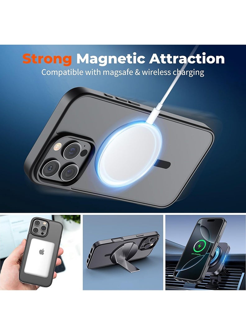 Theodor Case for iPhone 16 Pro Max with Sensitive Camera Control Capture Button, Compatible with MagSafe, Translucent Matte Shockproof Case for 16 Pro Max 6.9, Black - Image 3