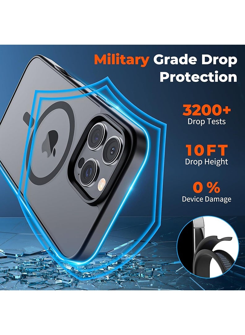 Theodor Case for iPhone 16 Pro Max with Sensitive Camera Control Capture Button, Compatible with MagSafe, Translucent Matte Shockproof Case for 16 Pro Max 6.9, Black - Image 4