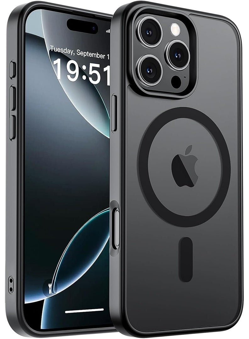 Theodor Case for iPhone 16 Pro Max with Sensitive Camera Control Capture Button, Compatible with MagSafe, Translucent Matte Shockproof Case for 16 Pro Max 6.9, Black - Image 1